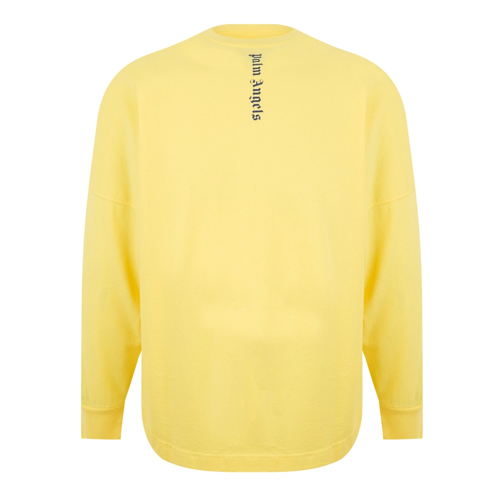 Palm Angels Ns Logo Ls T - Navy